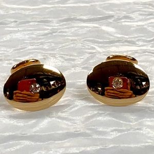 Gold and Diamond Cuff Links